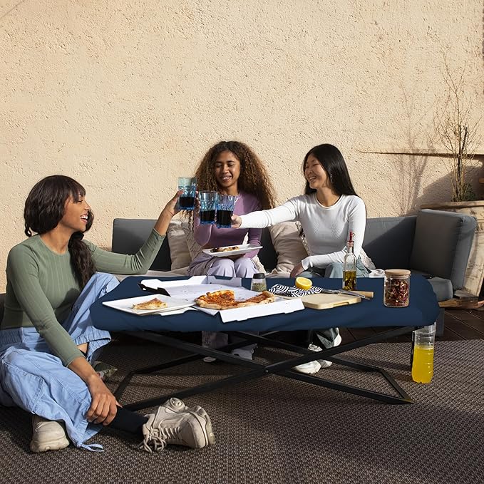 Covers & All Rectangle Table Top Cover, 12 Oz Waterproof UV & Weather Resistant Patio Table Cover, Outdoor Table Cover for Patio Furniture (75" L x 40" W x 5" H, Blue)