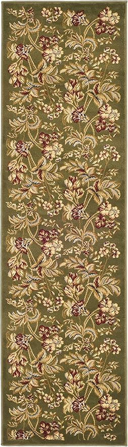 SAFAVIEH Lyndhurst Collection Runner Rug - 2'3" x 6', Sage, Traditional Floral Design, Non-Shedding & Easy Care, Ideal for High Traffic Areas in Living Room, Bedroom (LNH326B)