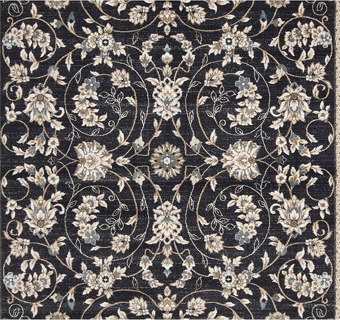 SAFAVIEH Lyndhurst Collection Runner Rug - 2'3" x 8', Anthracite & Cream, Traditional Oriental Design, Non-Shedding & Easy Care, Ideal for High Traffic Areas in Living Room, Bedroom (LNH340D)