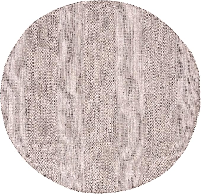 SAFAVIEH Montauk Collection Area Rug - 4' Round, Ivory & Steel Grey, Handmade Flat Weave Boho Farmhouse Cotton Tassel Fringe, Ideal for High Traffic Areas in Living Room, Bedroom (MTK330M)