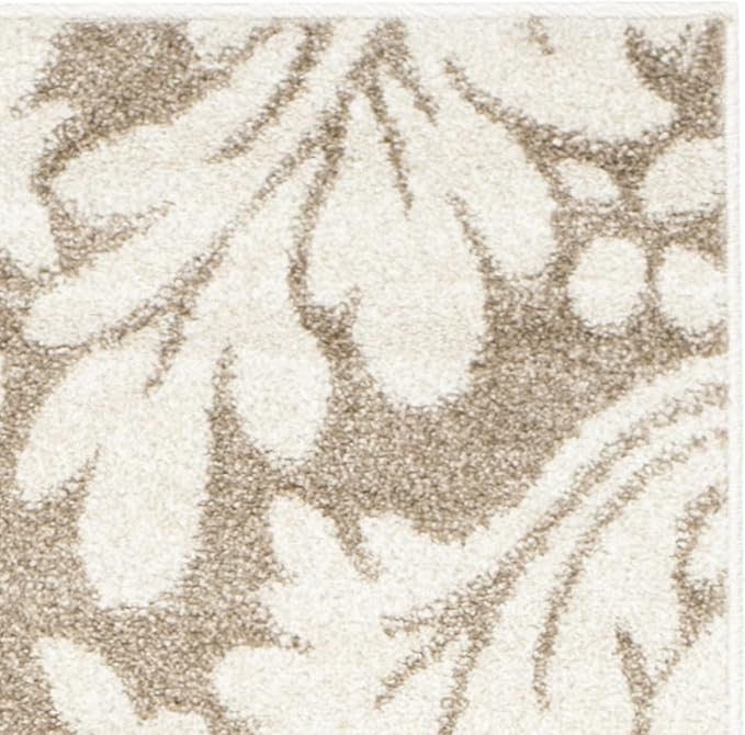 SAFAVIEH Amherst Collection Runner Rug - 2'3" x 7', Wheat & Beige, Floral Design, Non-Shedding & Easy Care, Ideal for High Traffic Areas in Living Room, Bedroom (AMT425S)