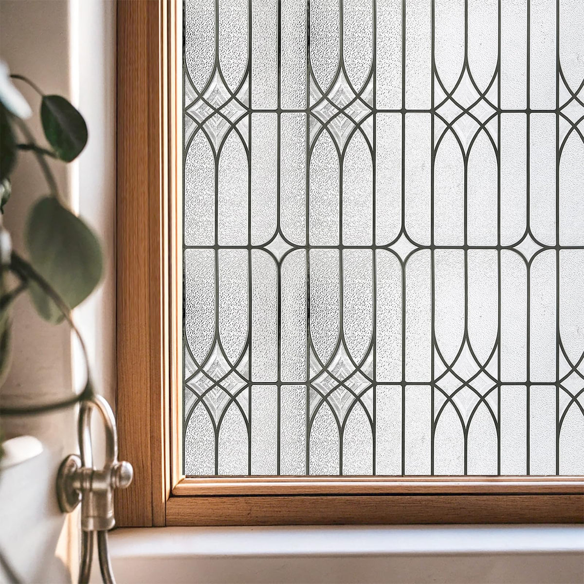 Window Privacy Film, Glass Decorative Static Cling, 17.5" x 78.7" - Image 1