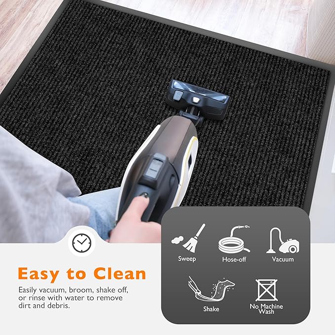 Custom Size Extra Large Front Door Mat, 3FT x 7FT Indoor Outdoor Entrance Commercial Floor Mat, Heavy Duty Dirt Trapper Doormat for Entryway Welcome Mat, Low Profile, Non-Slip, Waterproof