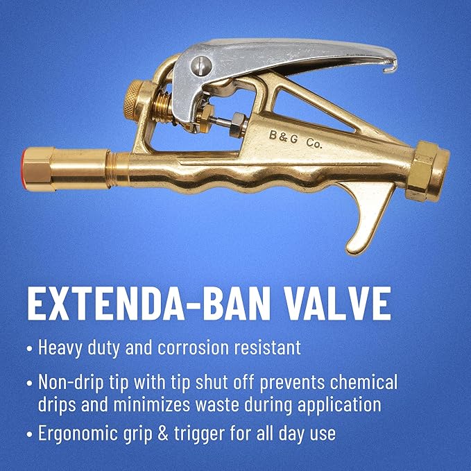 B&G - Primeline 1 Gallon Stainless Steel Sprayer (N124-CC-18) - Extenda-Ban Valve - 18" Brass Extension - 4-Way Crack & Crevice Tip - Durable, Precise, Field Repairable