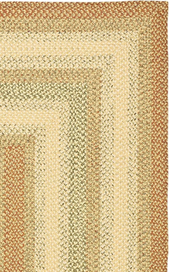 SAFAVIEH Washable Rug Outdoor Braided Collection - 6' Square, Rust & Multi, Handmade & Reversible, Non-Shedding & Easy to Clean, Ideal for Patio, Backyard, Mudroom (BRD303A)