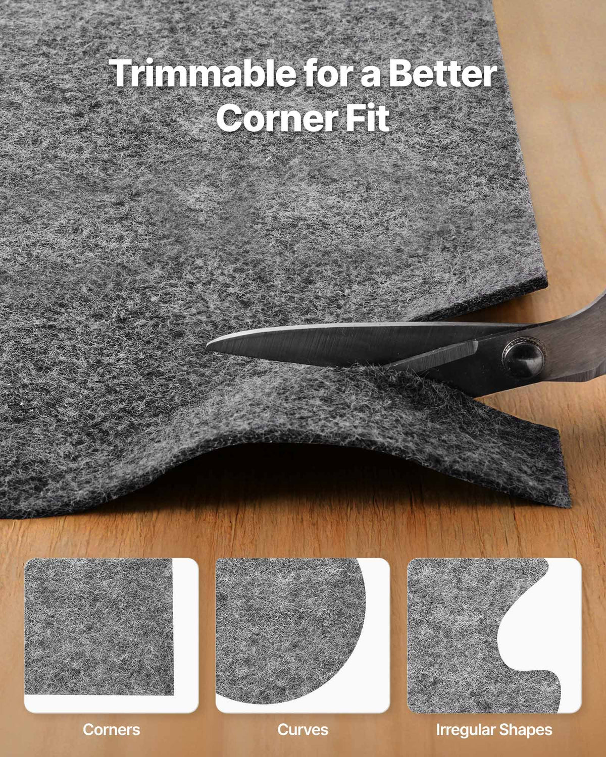 Rug Pad 8 X 10 Ft, Non-slip Carpet Area Pad, Rug Mat Padding With Dual Surface Felt Cushion & Rubber Gripper, Hardwood Floor Protection For All Floors, Finishes, Keeps Carpets In P - Image 2