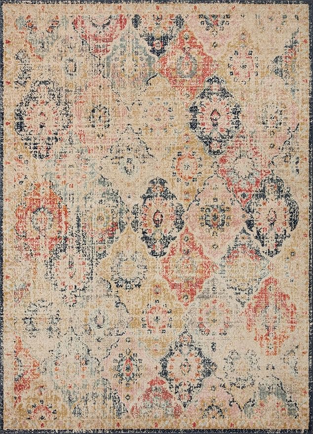 Loloi Jocelyn Collection JOC-07 Khaki/Multi 6'-7" x 9'-7" .38" Thick Area Rug