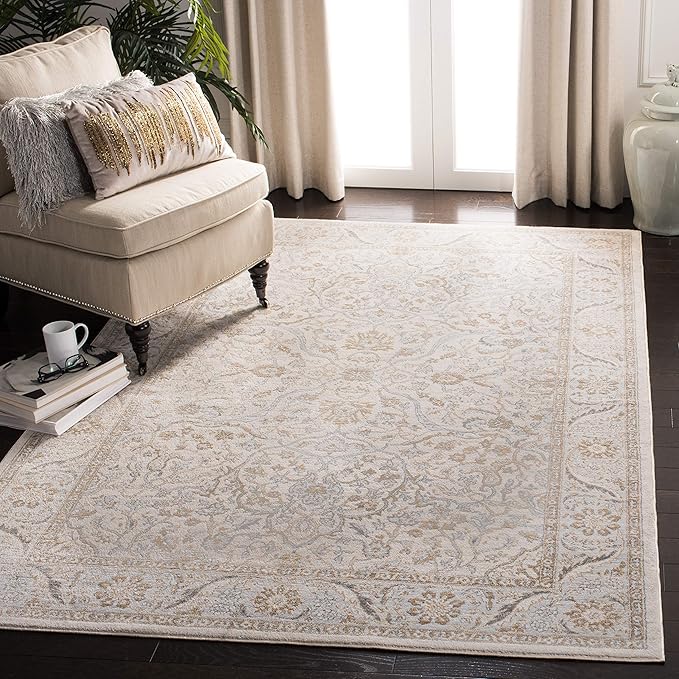 SAFAVIEH Isabella Collection Area Rug - 6' x 9', Cream & Beige, Oriental Design, Non-Shedding & Easy Care, Ideal for High Traffic Areas in Living Room, Bedroom (ISA912A)