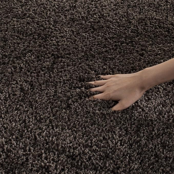 SAFAVIEH Santa Monica Shag Collection 3' x 5' Mushroom SGN725 Solid Non-Shedding Living Room Bedroom Dining Room Entryway Plush 2-inch Thick Area Rug