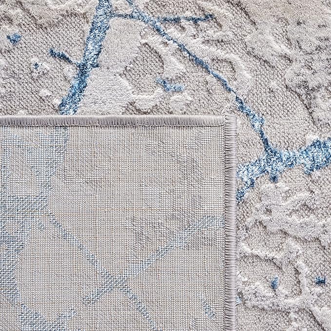 SAFAVIEH Amelia Collection Accent Rug - 3' x 5', Grey & Blue, Modern Abstract Design, Non-Shedding & Easy Care, Ideal for High Traffic Areas in Entryway, Living Room, Bedroom (ALA293F)