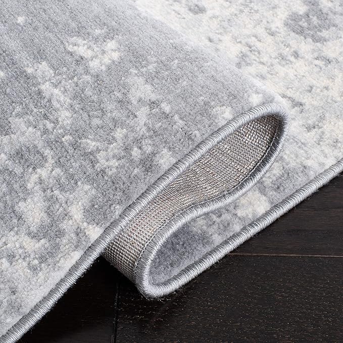 SAFAVIEH Brentwood Collection 8' x 10' Grey/Ivory BNT822H Modern Abstract Non-Shedding Living Room Bedroom Dining Home Office Area Rug