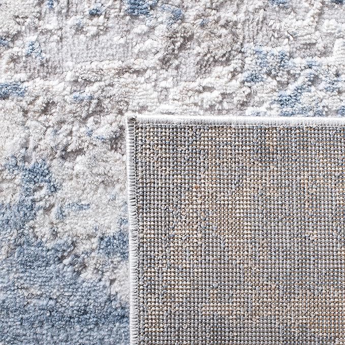 SAFAVIEH Amelia Collection Area Rug - 6' x 9', Grey & Blue, Modern Abstract Design, Non-Shedding & Easy Care, Ideal for High Traffic Areas in Living Room, Bedroom (ALA705F)
