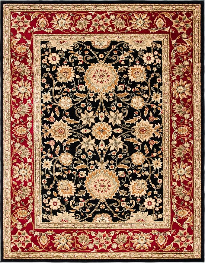 SAFAVIEH Lyndhurst Collection X-Large Area Rug - 11' x 15', Black & Red, Traditional Oriental Design, Non-Shedding & Easy Care, Ideal for High Traffic Areas in Living Room, Bedroom (LNH212G)