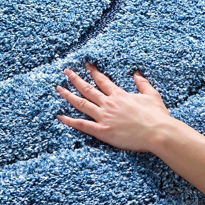 SAFAVIEH Florida Shag Collection Accent Rug - 4' x 6', Light Blue & Blue, Non-Shedding & Easy Care, 1.2-inch Thick Ideal for High Traffic Areas in Entryway, Living Room, Bedroom (SG472-6065)