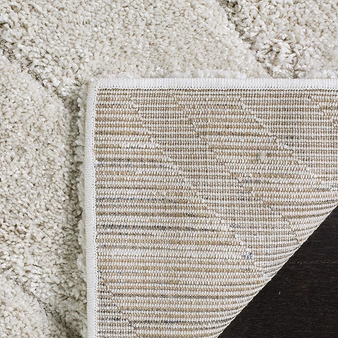 SAFAVIEH Florida Shag Collection Accent Rug - 2'3" x 5', Creme & Creme, Non-Shedding & Easy Care, 1.2-inch Thick Ideal for High Traffic Areas in Entryway, Living Room, Bedroom (SG472-1111)