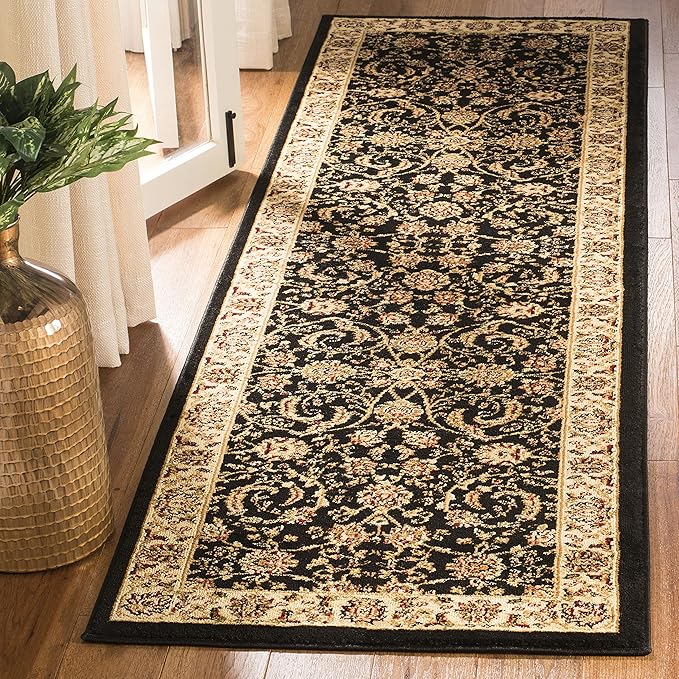 SAFAVIEH Lyndhurst Collection Runner Rug - 2'3" x 14', Black & Ivory, Traditional Oriental Design, Non-Shedding & Easy Care, Ideal for High Traffic Areas in Living Room, Bedroom (LNH219A)