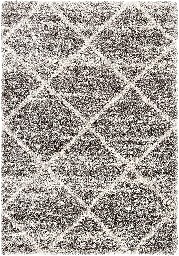 SAFAVIEH Hudson Shag Collection Accent Rug - 2' x 3', Distressed Grey & Ivory, Non-Shedding & Easy Care, 2-inch Thick Ideal for High Traffic Areas in Entryway, Living Room, Bedroom (SGH281K)