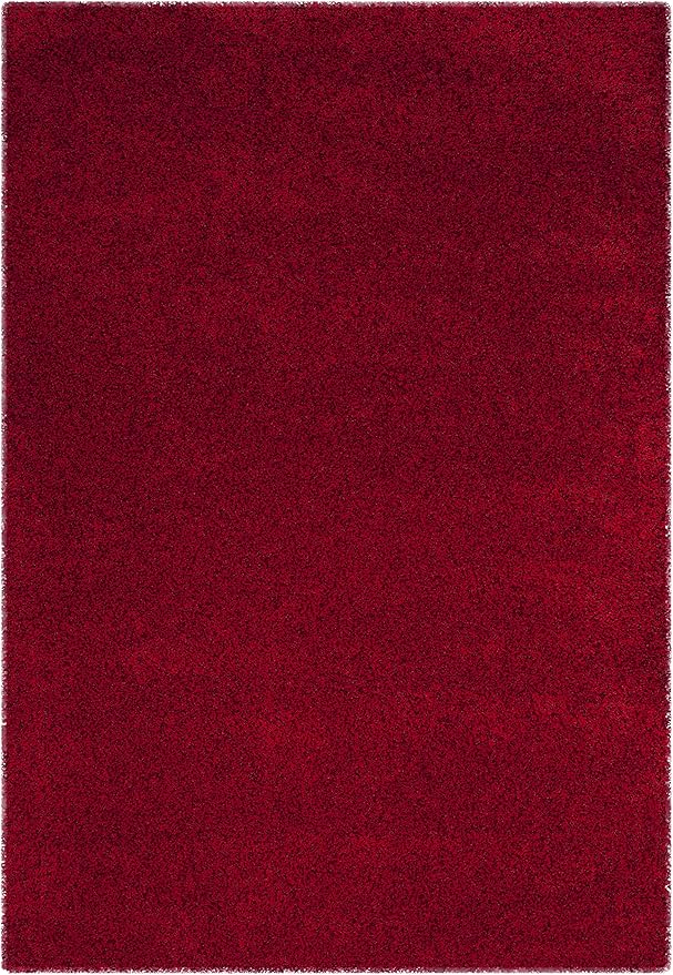 SAFAVIEH Santa Monica Shag Collection 5'3" x 7'6" Red SGN725 Solid Non-Shedding Living Room Bedroom Dining Room Entryway Plush 2-inch Thick Area Rug
