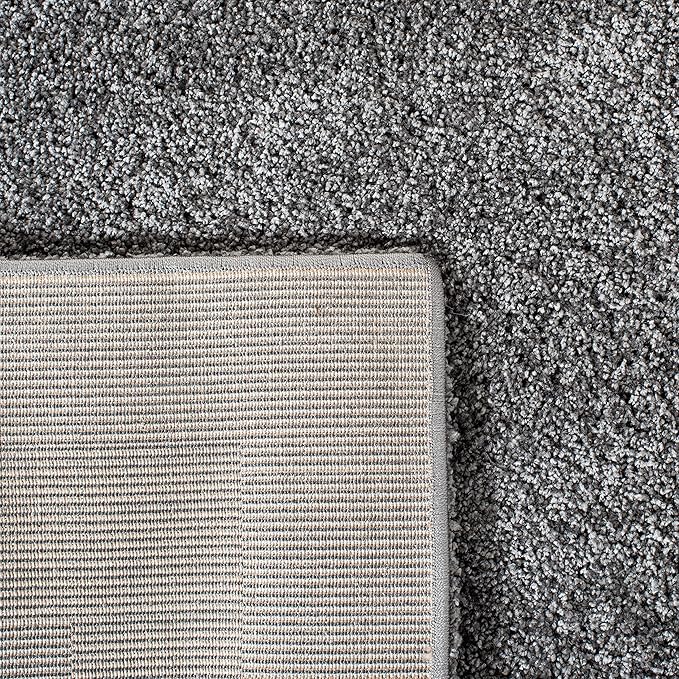 SAFAVIEH Florida Shag Collection Runner Rug - 2'3" x 11', Grey & Grey, Border Design, Non-Shedding & Easy Care, 1.2-inch Thick Ideal for High Traffic Areas in Living Room, Bedroom (SG454-8080)