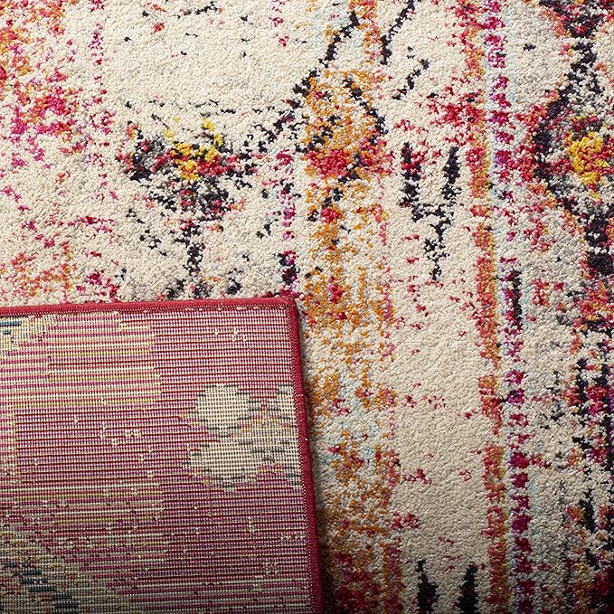 SAFAVIEH Monaco Collection Runner Rug - 2'2" x 12', Magenta & Multi, Boho Chic Tribal Distressed Design, Non-Shedding & Easy Care, Ideal for High Traffic Areas in Living Room, Bedroom (MNC222D)