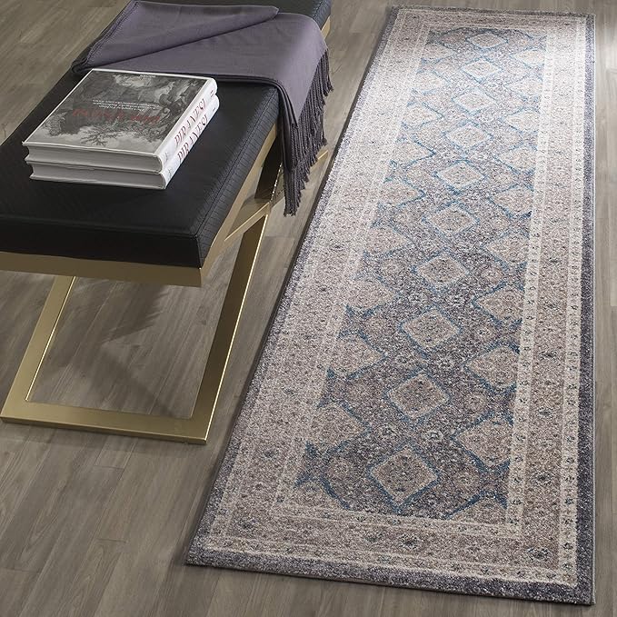 SAFAVIEH Sofia Collection Runner Rug - 2'2" x 6', Light Grey & Beige, Vintage Oriental Distressed Design, Non-Shedding & Easy Care, Ideal for High Traffic Areas in Living Room, Bedroom (SOF366B)