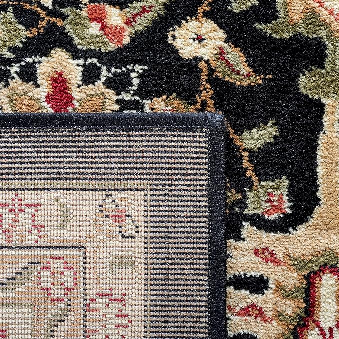 SAFAVIEH Lyndhurst Collection Area Rug - 9' x 12', Black & Beige, Traditional Oriental Design, Non-Shedding & Easy Care, Ideal for High Traffic Areas in Living Room, Bedroom (LNH330Z)