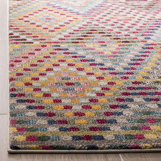SAFAVIEH Monaco Collection Runner Rug - 2'2" x 6', Multi & Beige, Boho Diamond Design, Non-Shedding & Easy Care, Ideal for High Traffic Areas in Living Room, Bedroom (MNC204F)