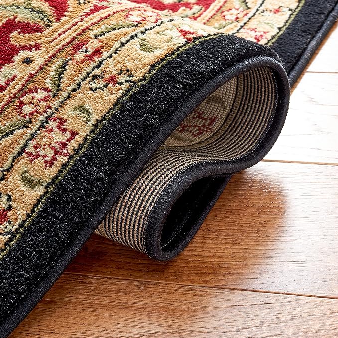 SAFAVIEH Lyndhurst Collection Accent Rug - 3'3" x 5'3", Black & Red, Traditional Oriental Design, Non-Shedding & Easy Care, Ideal for High Traffic Areas in Entryway, Living Room, Bedroom (LNH330Y)