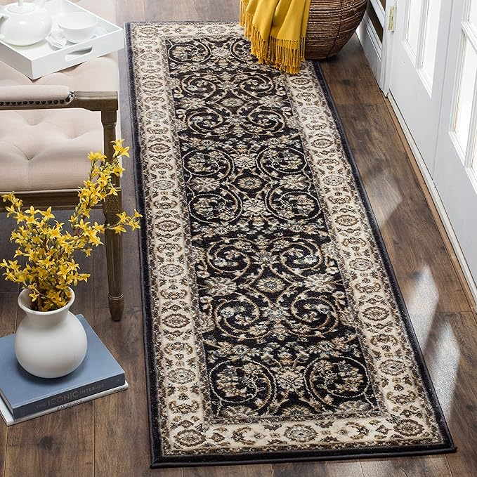 SAFAVIEH Lyndhurst Collection Accent Rug - 3'3" x 5'3", Grey & Cream, Traditional Oriental Design, Non-Shedding & Easy Care, Ideal for High Traffic Areas in Entryway, Living Room, Bedroom (LNH340G)