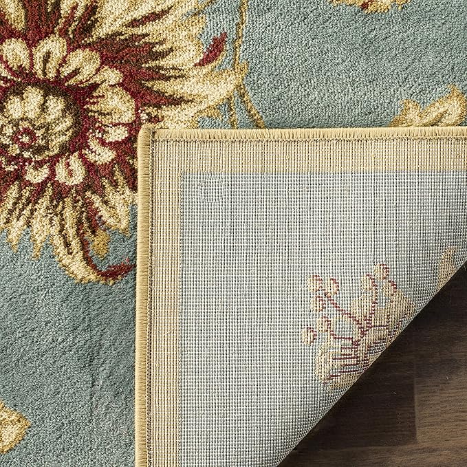 SAFAVIEH Lyndhurst Collection Area Rug - 8' x 11', Blue & Multi, Traditional Floral Design, Non-Shedding & Easy Care, Ideal for High Traffic Areas in Living Room, Bedroom (LNH552-6591)