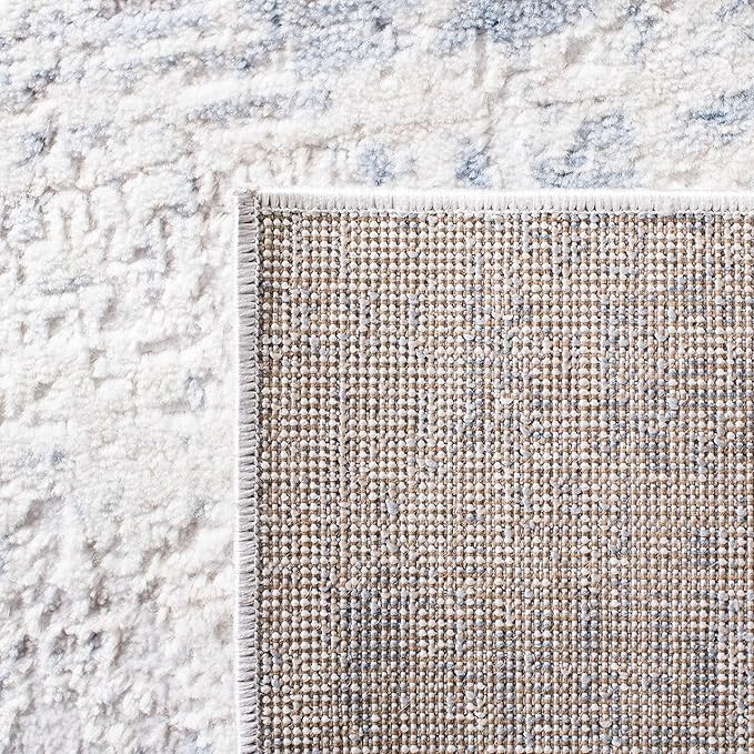 SAFAVIEH Amelia Collection X-Large Area Rug - 11' x 15', Ivory & Blue, Modern Abstract Design, Non-Shedding & Easy Care, Ideal for High Traffic Areas in Living Room, Bedroom (ALA700A)