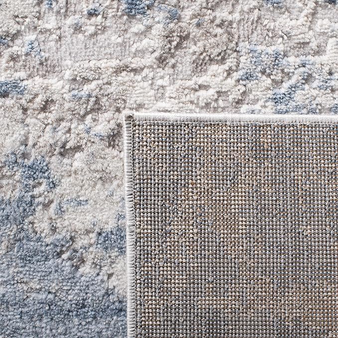 SAFAVIEH Amelia Collection Runner Rug - 2'2" x 16', Grey & Blue, Modern Abstract Design, Non-Shedding & Easy Care, Ideal for High Traffic Areas in Living Room, Bedroom (ALA705F)
