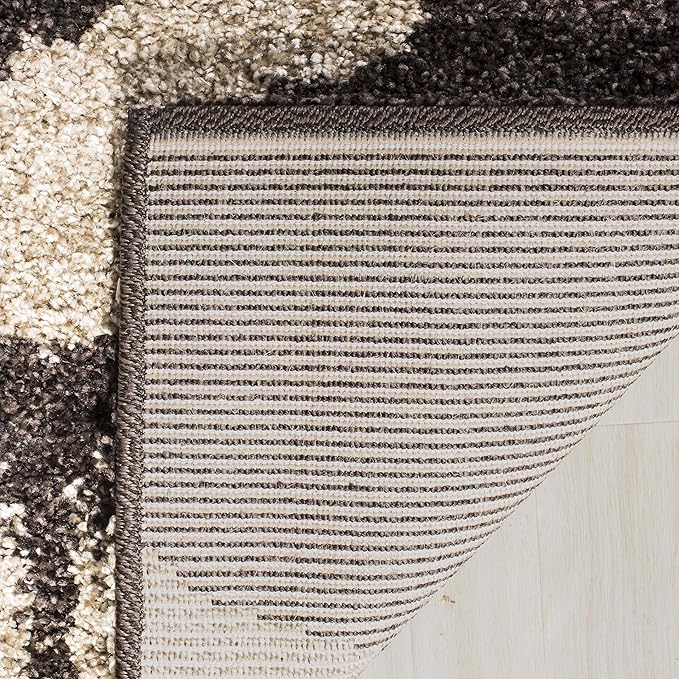 SAFAVIEH Florida Shag Collection Accent Rug - 4' x 6', Dark Brown & Smoke, Non-Shedding & Easy Care, 1.2-inch Thick Ideal for High Traffic Areas in Foyer, Living Room, Bedroom (SG458-2879)