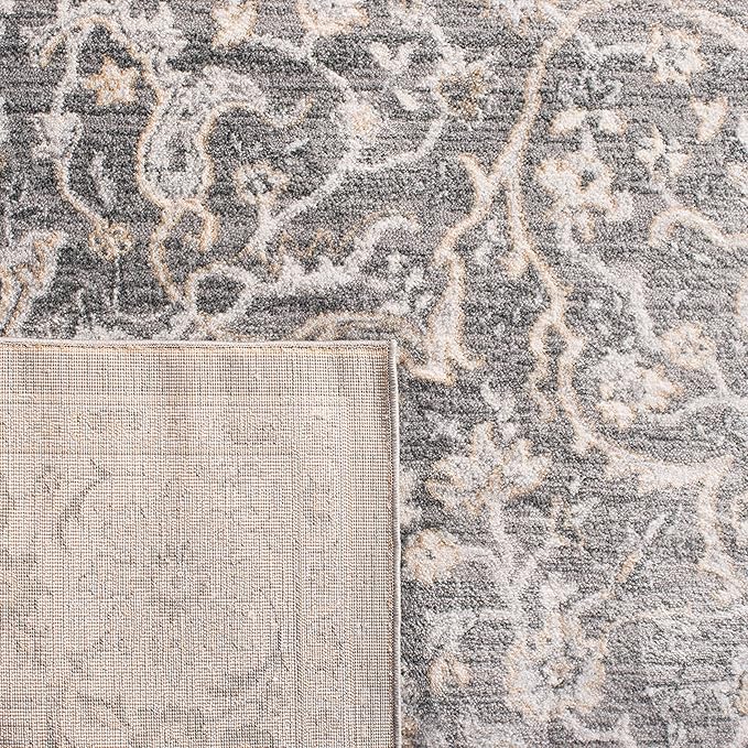 SAFAVIEH Isabella Collection Area Rug - 9' x 12', Grey & Dark Grey, Oriental Design, Non-Shedding & Easy Care, Ideal for High Traffic Areas in Living Room, Bedroom (ISA912H)