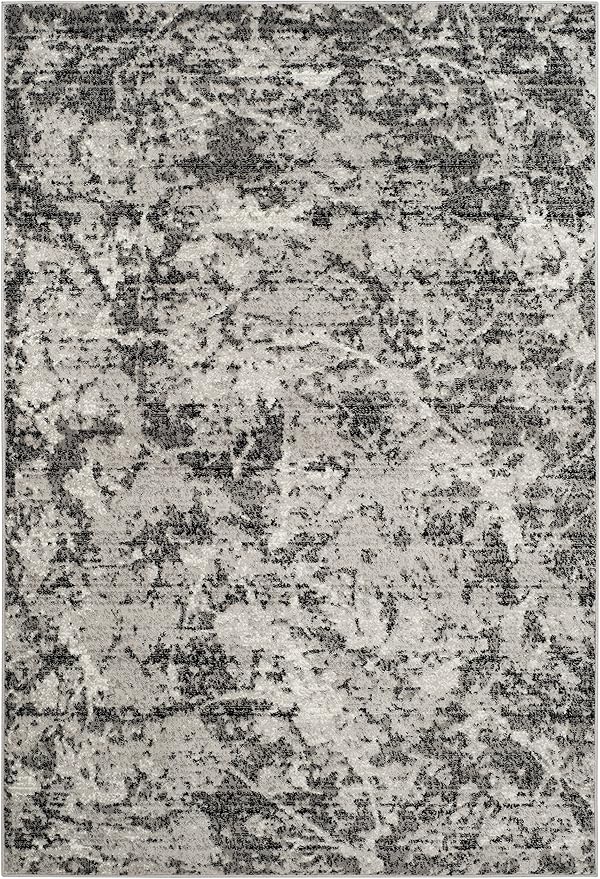 SAFAVIEH Skyler Collection 5'1" x 7'6" Charcoal / Ivory SKY186L Modern Abstract Non-Shedding Living Room Bedroom Area Rug