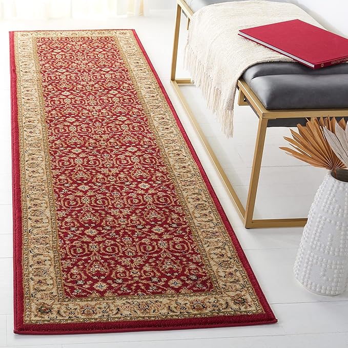 SAFAVIEH Lyndhurst Collection Runner Rug - 2'3" x 6', Red & Ivory, Traditional Oriental Design, Non-Shedding & Easy Care, Ideal for High Traffic Areas in Living Room, Bedroom (LNH312A)