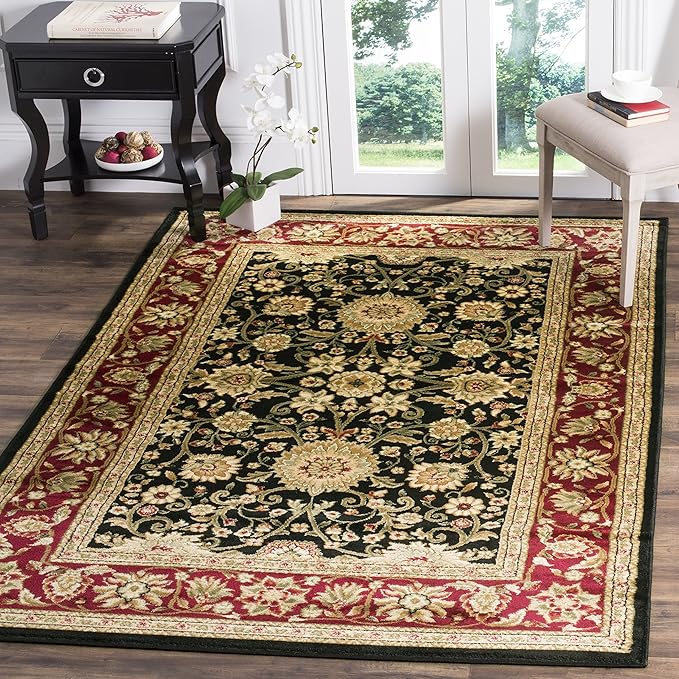 SAFAVIEH Lyndhurst Collection Accent Rug - 3'3" x 5'3", Black & Red, Traditional Oriental Design, Non-Shedding & Easy Care, Ideal for High Traffic Areas in Entryway, Living Room, Bedroom (LNH212G)