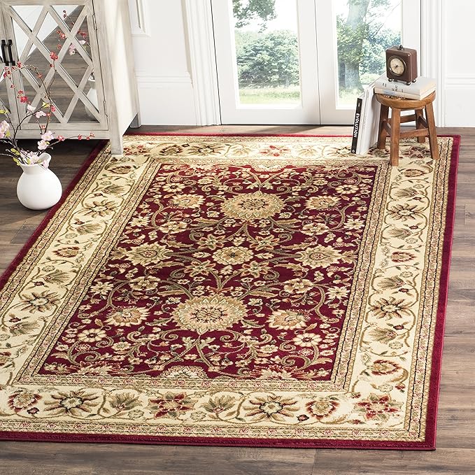 SAFAVIEH Lyndhurst Collection Accent Rug - 3'3" x 5'3", Red & Ivory, Traditional Oriental Design, Non-Shedding & Easy Care, Ideal for High Traffic Areas in Entryway, Living Room, Bedroom (LNH212F)