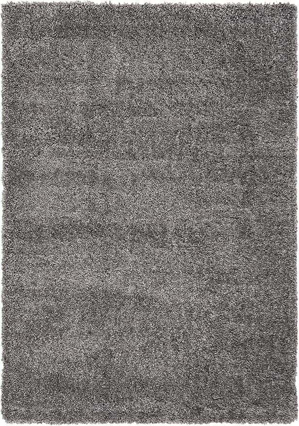 SAFAVIEH Fontana Shag Collection Accent Rug - 2'3" x 4', Silver, Solid Design, Non-Shedding & Easy Care, 2-inch Thick Ideal for High Traffic Areas in Entryway, Living Room, Bedroom (FNT800G)