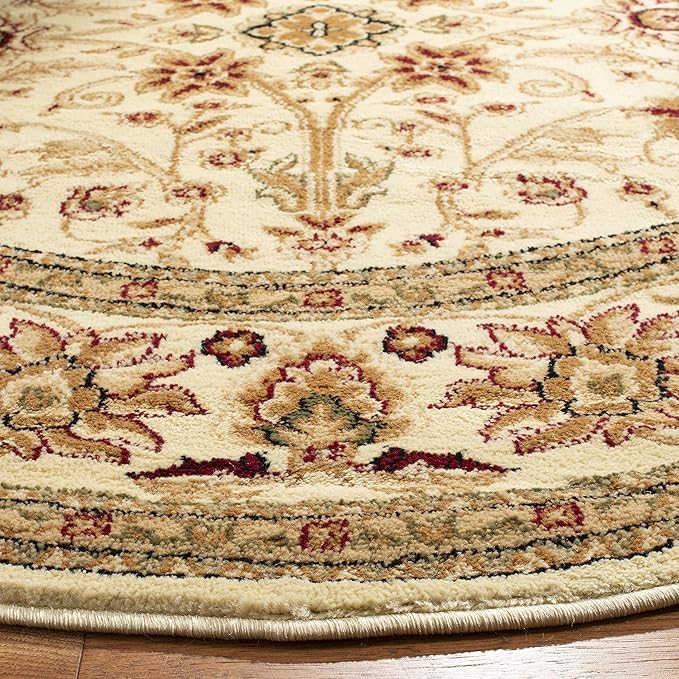 SAFAVIEH Lyndhurst Collection Area Rug - 6' Round, Ivory & Ivory, Traditional Oriental Design, Non-Shedding & Easy Care, Ideal for High Traffic Areas in Living Room, Bedroom (LNH212L)