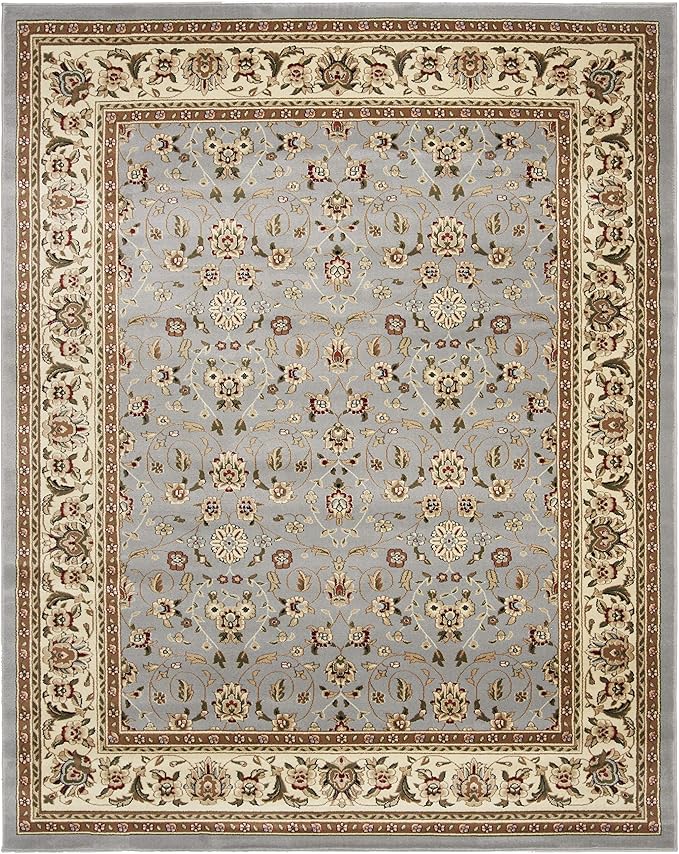 SAFAVIEH Lyndhurst Collection Area Rug - 9' x 12', Light Blue & Ivory, Traditional Oriental Design, Non-Shedding & Easy Care, Ideal for High Traffic Areas in Living Room, Bedroom (LNH312B)