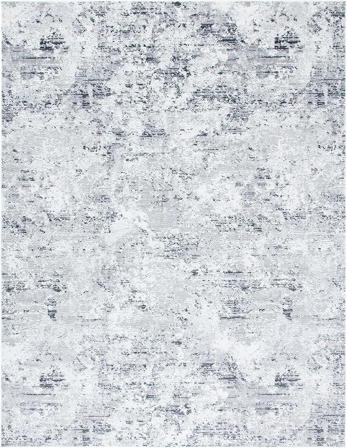 SAFAVIEH Amelia Collection Area Rug - 10' x 14', Grey & Ivory, Modern Abstract Design, Non-Shedding & Easy Care, Ideal for High Traffic Areas in Living Room, Bedroom (ALA705G)