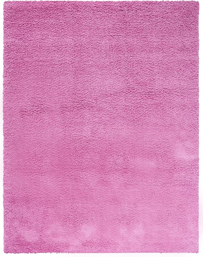SAFAVIEH Santa Monica Shag Collection 8' x 10' Pink SGN725 Solid Non-Shedding Living Room Bedroom Dining Room Entryway Plush 2-inch Thick Area Rug