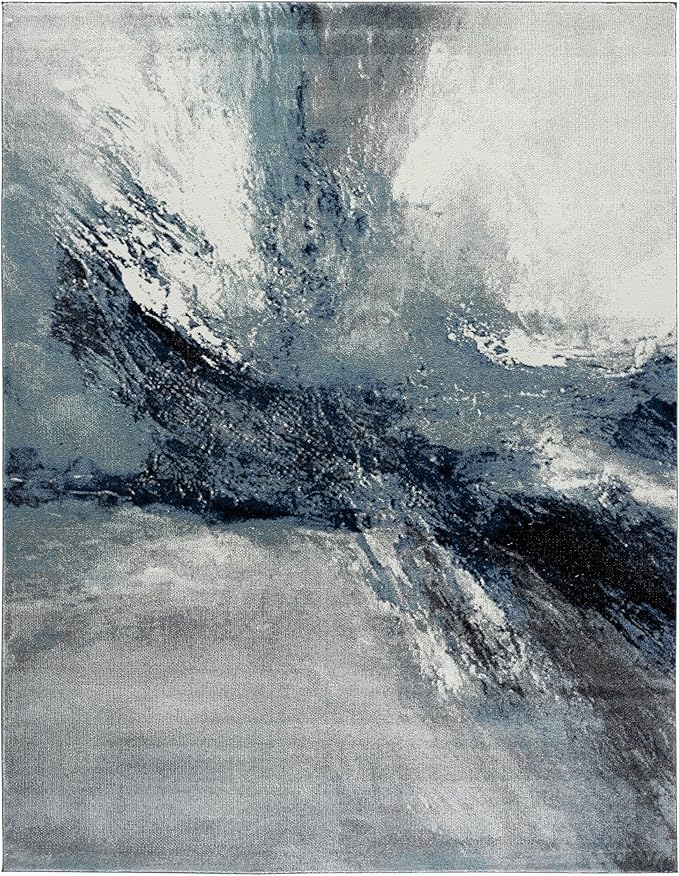 SAFAVIEH Galaxy Collection 11' x 15' Blue/Grey GAL117M Modern Abstract Non-Shedding Living Room Dining Bedroom Area Rug