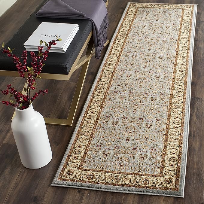 SAFAVIEH Lyndhurst Collection Runner Rug - 2'3" x 15', Light Blue & Ivory, Traditional Oriental Design, Non-Shedding & Easy Care, Ideal for High Traffic Areas in Living Room, Bedroom (LNH312B)