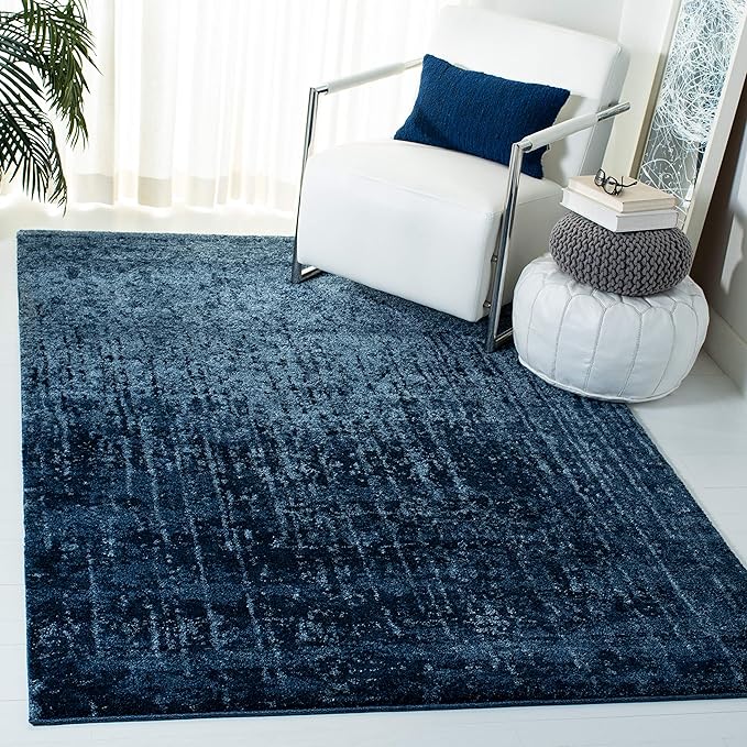 SAFAVIEH Retro Collection Accent Rug - 4' x 6', Light Blue & Blue, Modern Abstract Design, Non-Shedding & Easy Care, Ideal for High Traffic Areas in Entryway, Living Room, Bedroom (RET2770-6065)
