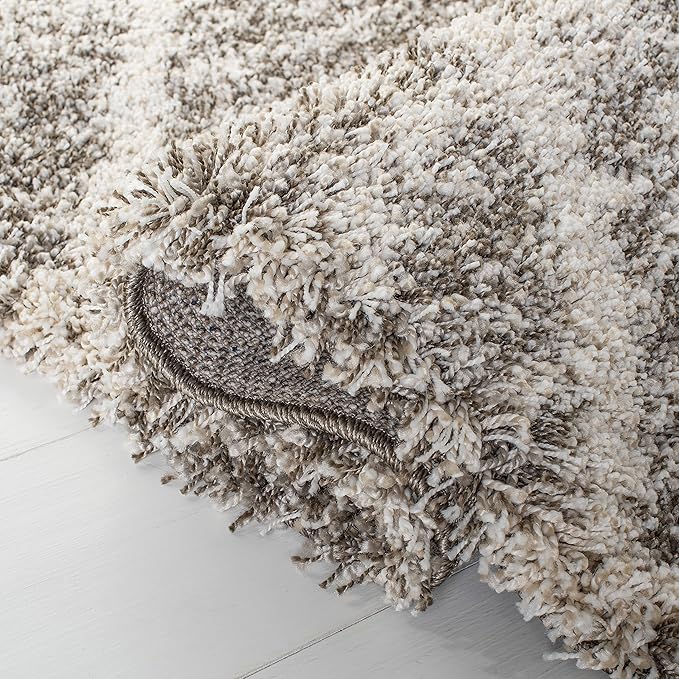 SAFAVIEH Hudson Shag Collection Area Rug - 6' x 9', Distressed Grey & Ivory, Trellis Design, Non-Shedding & Easy Care, 2-inch Thick Ideal for High Traffic Areas in Living Room, Bedroom (SGH281K)