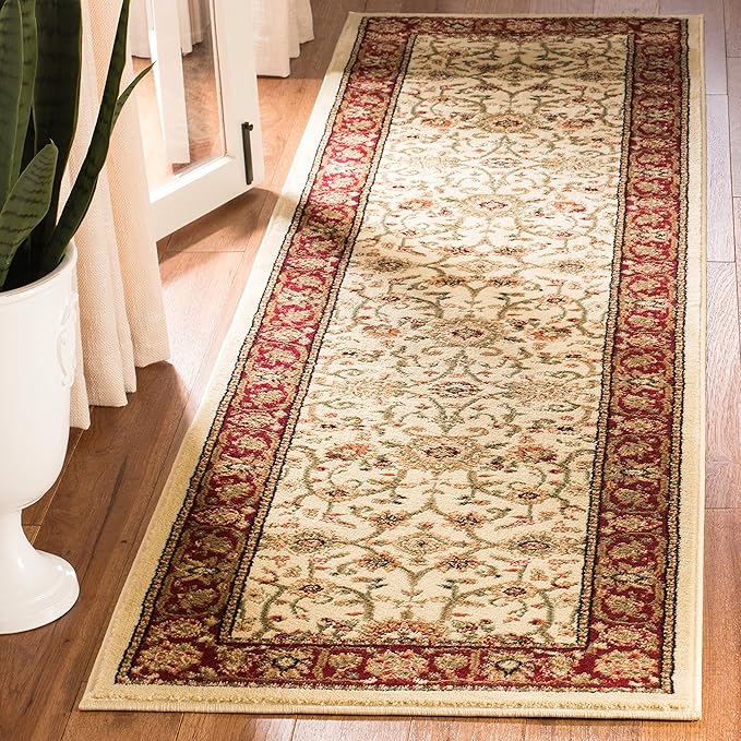 SAFAVIEH Lyndhurst Collection Runner Rug - 2'3" x 16', Ivory & Red, Traditional Oriental Design, Non-Shedding & Easy Care, Ideal for High Traffic Areas in Living Room, Bedroom (LNH212K)