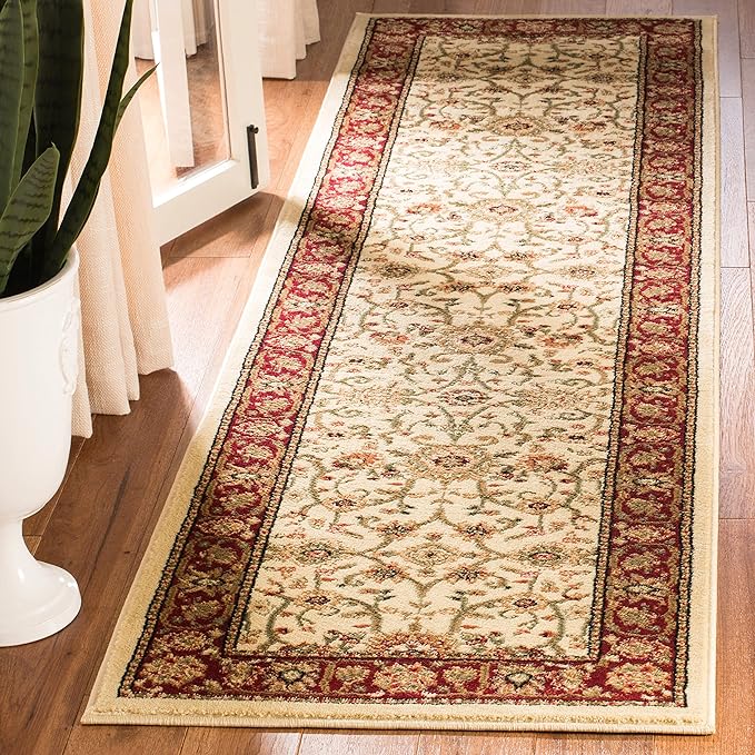 SAFAVIEH Lyndhurst Collection Runner Rug - 2'3" x 10', Ivory & Red, Traditional Oriental Design, Non-Shedding & Easy Care, Ideal for High Traffic Areas in Living Room, Bedroom (LNH212K)