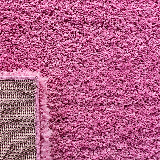 SAFAVIEH Santa Monica Shag Collection 6'7" x 9'6" Pink SGN725 Solid Non-Shedding Living Room Bedroom Dining Room Entryway Plush 2-inch Thick Area Rug
